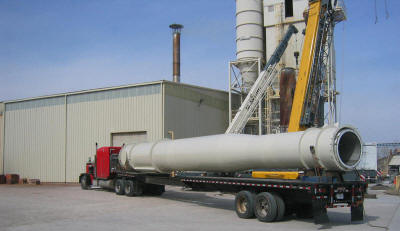New replacement 60' long base section of a 130' tall freestanding double-wall insulated exhaust stack.