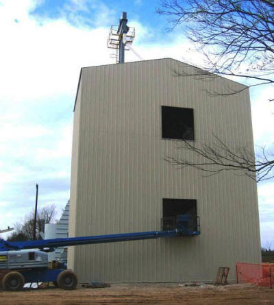 Screen tower structure enclosure.